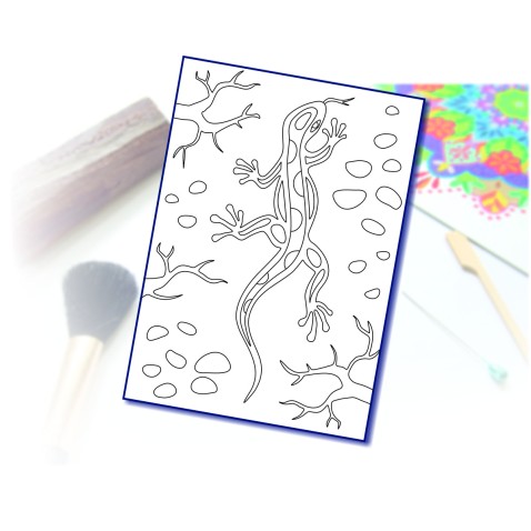 Maľovanie pieskom šablóna A4 jašterica