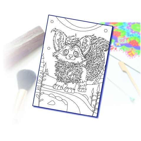 Maľovanie pieskom šablóna A4 cute animal fantasy