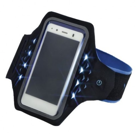 Hama Active športové puzdro na rameno s LED, veľkosť XL, čierne/modré