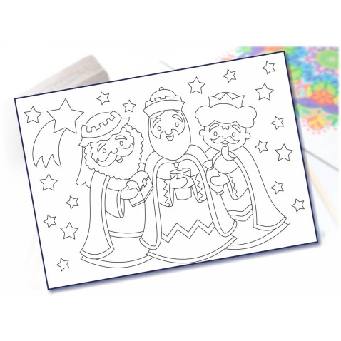 Maľovanie pieskom šablóna A4 Tri Králové