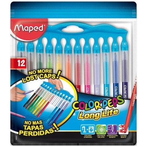 Detské fixky Maped Color'Peps Long Life Innovation 12 farieb