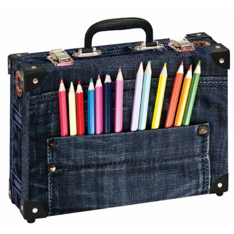 Školský kufrík veľký - Pastelky vo vrecku