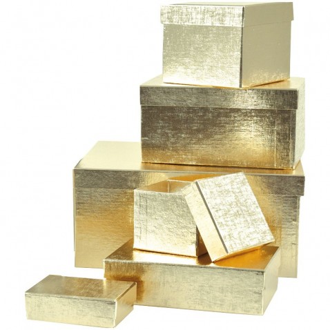 Krabička Stil 28,5x19,5x13 cm Zlatá