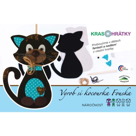 Krasohrátky kreatívny set kocúrik Fúzik modrá