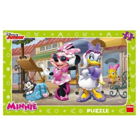 Puzzle doskové Minnie na Montmartri 15 dielikov 29x19cm