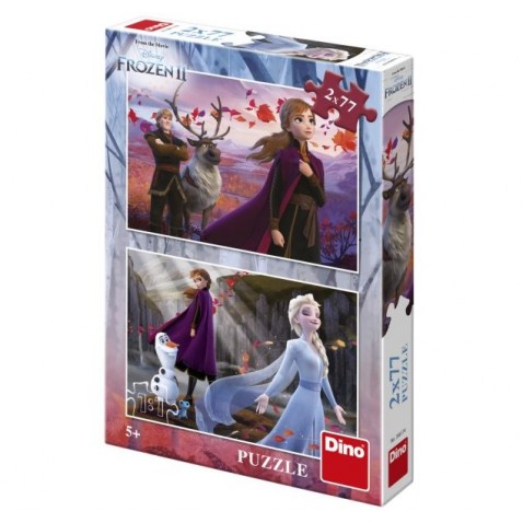 Puzzle 2v1 Ľadové kráľovstvo II / Frozen II 2x77 dielikov