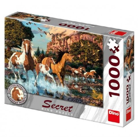Puzzle Kone 15 skrytých detailov 1000 dielikov 66x47cm