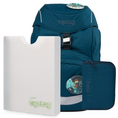 Školský set Ergobag prime Eco blue batoh+peračník+dosky