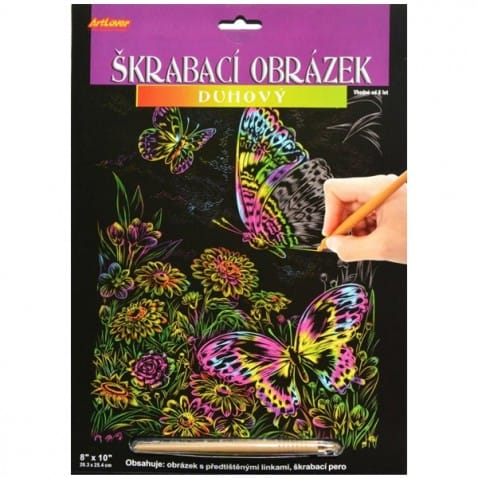 Škrabací obrázok Motýle