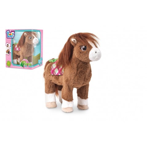 Interaktívny koník Flora plast/plyš na bat. so zvukom a na tlesknutie s doplnkami