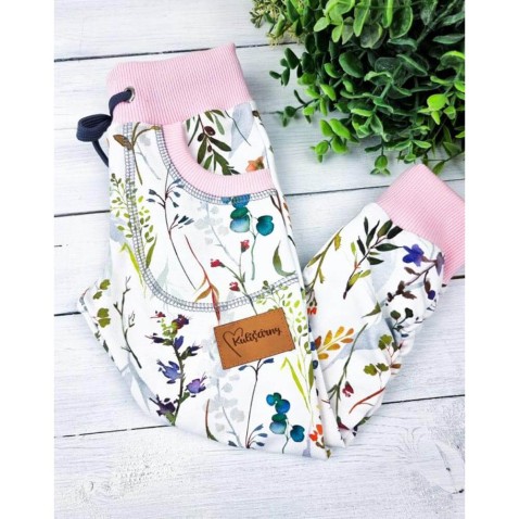 Detské tepláky ZINNIA Baby pink riasené