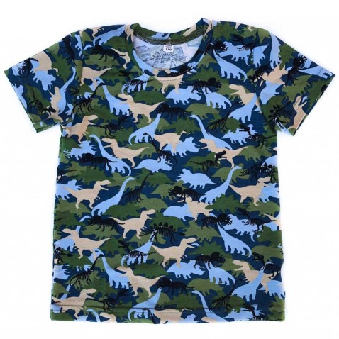 Chlapčenské tričko Dinosaurus maskáč krátky rukáv