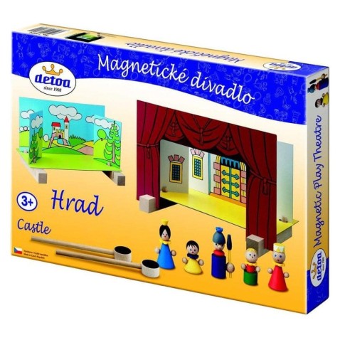 Divadlo Hrad magnetické drevené s figúrkami