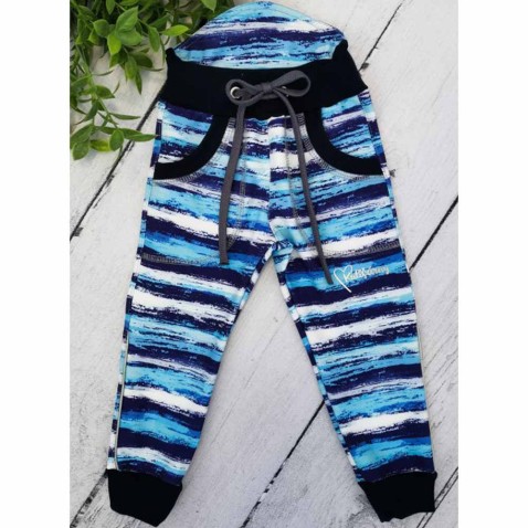Detské softshellové nohavice BLUE BARS s fleecom