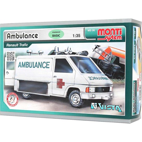 Stavebnica Monti 06 Ambulance Renault Trafic 1:35