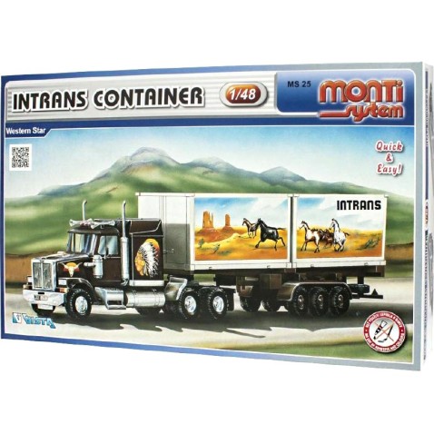 Stavebnica Monti 25 Intrans Container Western star 1:48