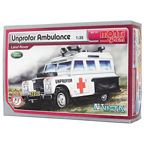 Stavebnica Monti 35 UNPROFOR Ambulancia Land Rover 1:35