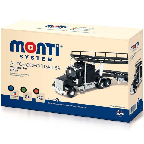 Stavebnica Monti 39 Autorodeo trailer Western star 1:48