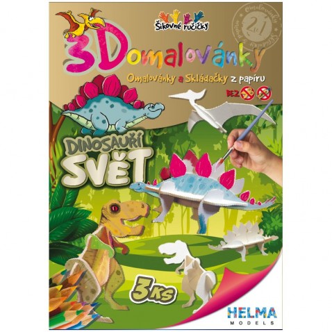 3D Maľovanka A4 - SET Dinosaurí svet