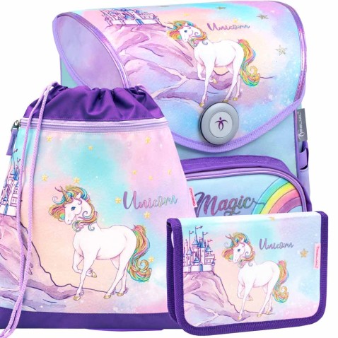 Školský batoh BELMIL 405-41 Rainbow Unicorn Magic - SET