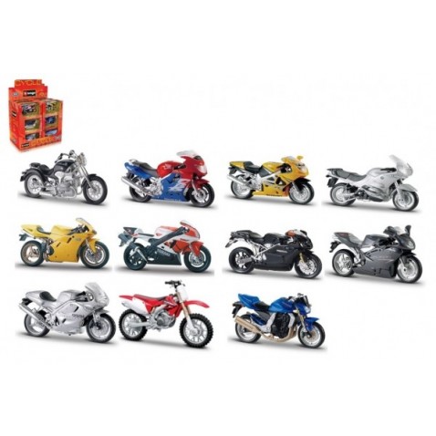 Motorka Bburago kov/plast 11-12cm 1:18 mix druhov