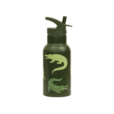 A Little Lovely Company - antikorová fľaša na pitie, 350 ml - krokodíl