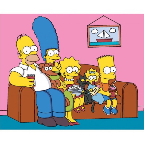 Maľovanie podľa čísel - SIMPSONOVIA NA GAUČI