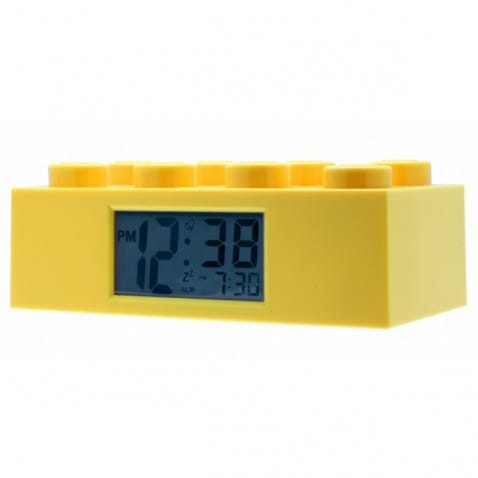 LEGO Brick - hodiny s budíkom, žlté
