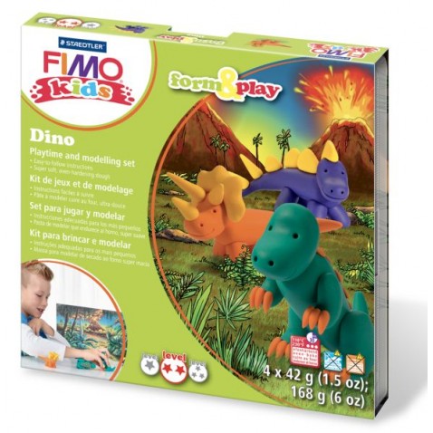 Sada Fimo kids Form & Play Dinosauri