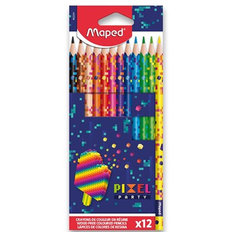 Trojhranné pastelky Maped Pixel Party 12 farieb
