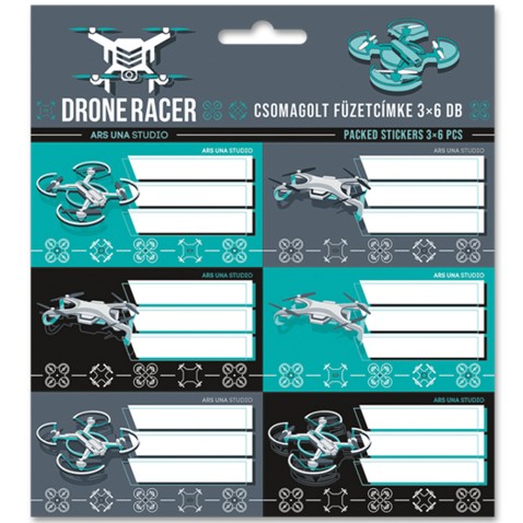 Menovky na zošity Drone Racer 18ks