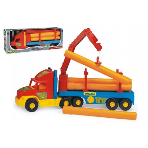 Auto Super Truck stavebné s rúrami Wader 76cm 2 farby v krabici
