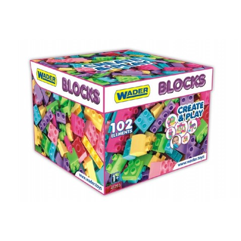 Kocky stavebnice pre dievčatá plast 102ks Wader 12m+