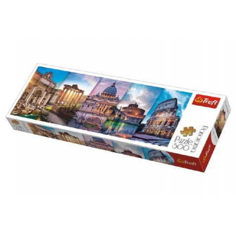 Puzzle Koláž pamiatky Taliansko panoráma 500 dielikov 66x23,7cm