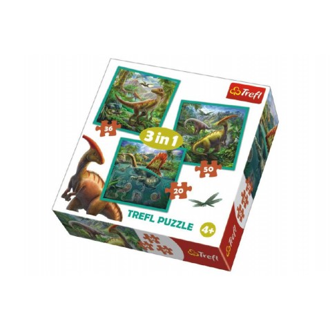 Puzzle 3v1 Svet dinosaurie 20x19,5cm