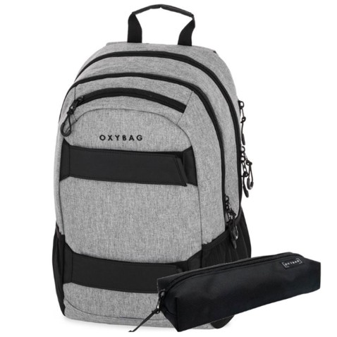 Študentský batoh OXY Sport Grey Melange + etue