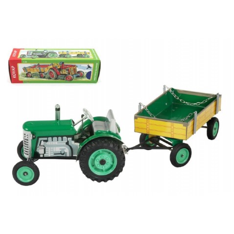 Traktor Zetor s prívesom zelený na kľúčik 28 cm