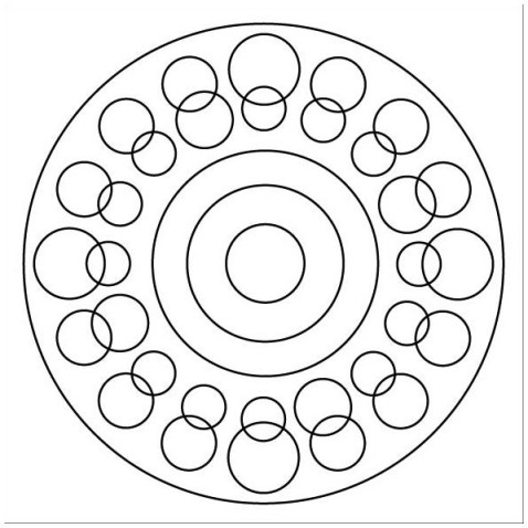 Maľovanie pieskom šablóna Mandala R