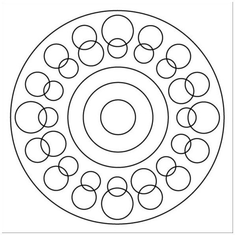 Maľovanie pieskom šablóna Mandala R