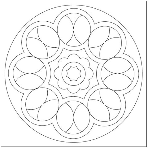 Maľovanie pieskom šablóna Mandala 3.