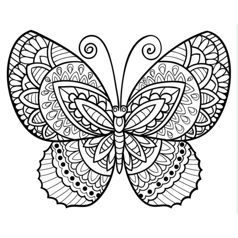 Maľovanie pieskom šablóna Motýľ zentangle II.