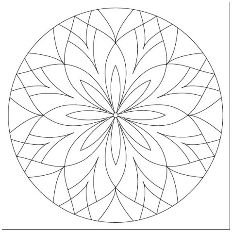 Maľovanie pieskom šablóna Mandala 9.