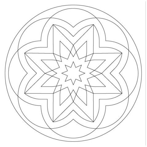 Maľovanie pieskom šablóna Mandala 8.