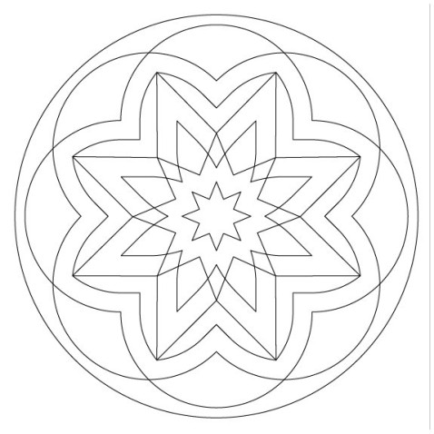 Maľovanie pieskom šablóna Mandala 8.