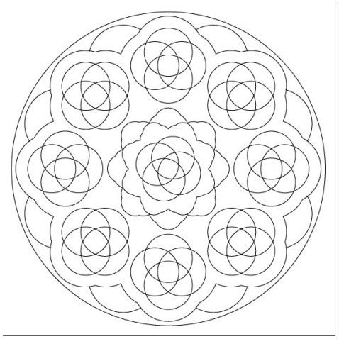 Maľovanie pieskom šablóna Mandala 10.