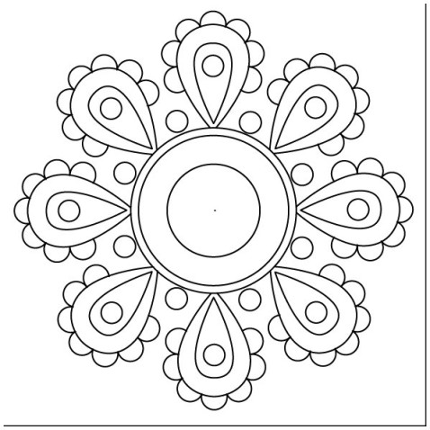 Maľovanie pieskom šablóna Mandala L1
