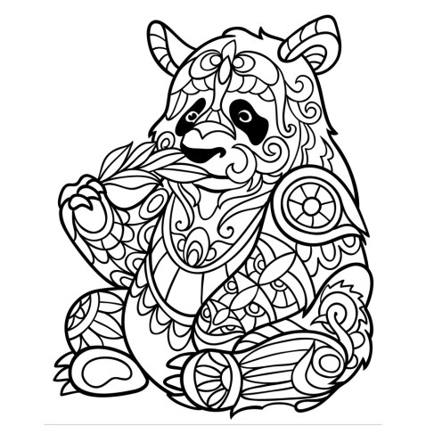 Maľovanie pieskom šablóna Panda zentangle