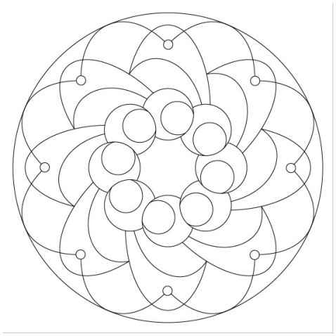 Maľovanie pieskom šablóna Mandala 15.