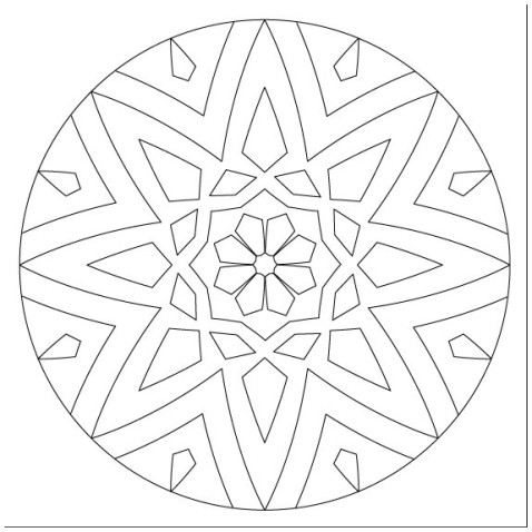 Maľovanie pieskom šablóna Mandala 17.