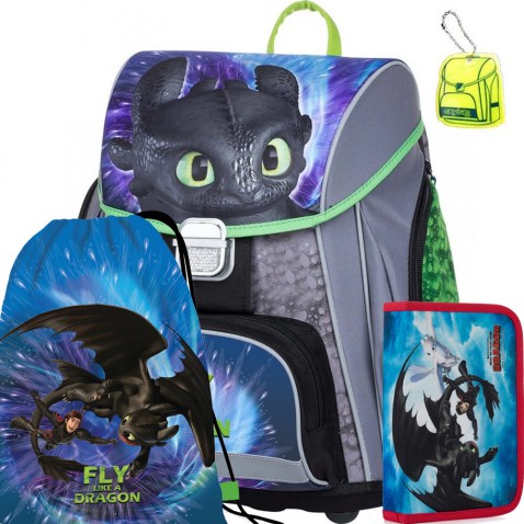 Školská taška Premium Ako vycvičiť draka - SET